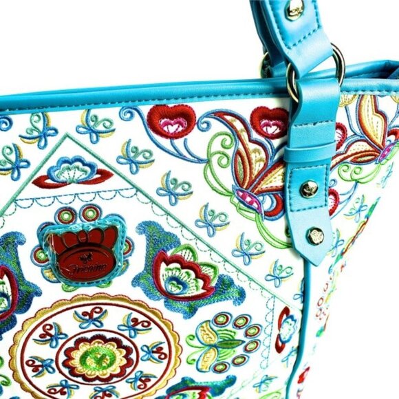 Fricaine Bright Morning (Blue) Embroidered Tote - Picture 4 of 7